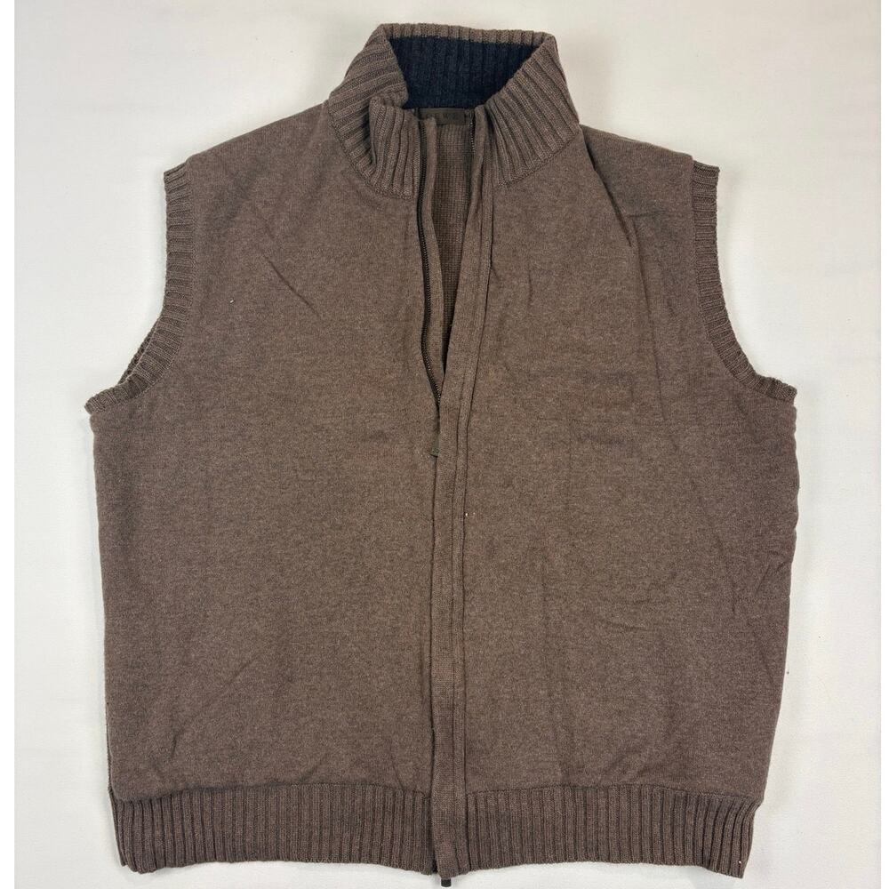 Vintage LOEWE Men's 100% Cashmere Zip Up Vest IT Size 58 Luxury Knitwear